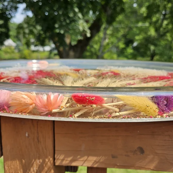 Boho Dried Flower Oval Plastic Tray 21" x 15" x 1" - Picture 5 of 7